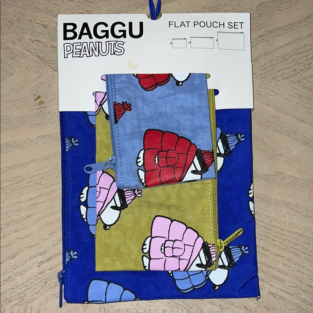 Baggu Peanuts Flat Pouch Set